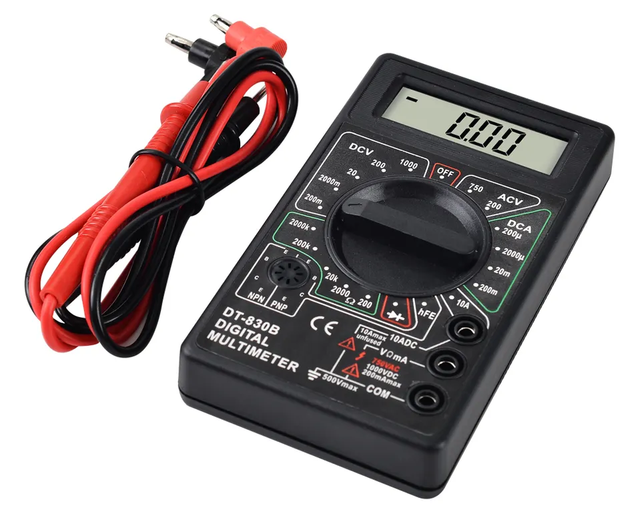 XYB DT-830B Digital Handheld Multimeter 1999 Counts AC/DC Tester in Black for Welding & Soldering Supplies