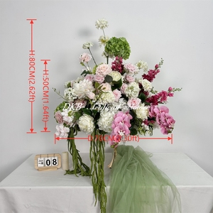 Décoration florale pour événement romantique de la Saint-Valentin, boule de fleurs blanche, verte et rose de 70 cm, centre de table, boule de fleurs en soie faite à la main - Product Image 6