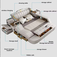 Modernes Minimalistisches Smart-Bett mit USB, Groß, Bequem, aus Leder, Tatami, Polsterbetten für das Schlafzimmer