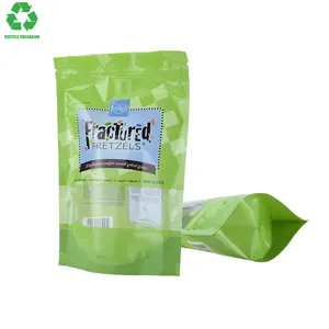 Fabbrica della cina riciclabile 2Oz 80micron verde flessibile singolo PE plastica rotonda ombreggiatura chicchi di caffè Doypack sacchetti di imballaggio