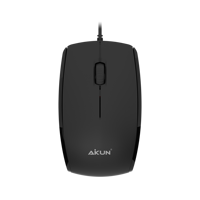 AIKUN KM35 Souris optique 3D filaire pour bureau et maison, 1200 DPI, câble USB, roue en caoutchouc, Plug and Play