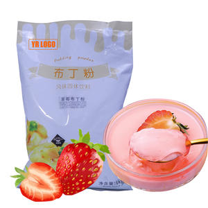 Poudre de pudding à la fraise de haute qualité pour des saveurs instantanées de gelée et de thé au lait avec sucre pour les mélanges de thé - Product Image 1