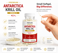 Huile de Krill Naturelle d'Antarctique OEM, Capsules Molles d'Oméga-3, Formule Lipidique Marine à Absorption Élevée, Soutien Nutritionnel Quotidien, Vitalité