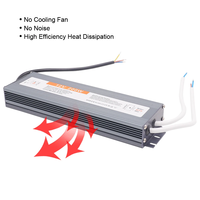 Alimentation électrique étanche à LED CC monophasée pour extérieur, 240V 50/60Hz 12-24V 12.5A 150W pour éclairage LED