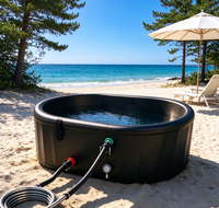 Baignoire gonflable portable chauffée au bois avec serpentin en acier inoxydable pour bain de glace, idéale pour le camping en extérieur hors réseau