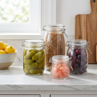 Bocaux en verre pour aliments 500ml 750ml 1500ml, bocaux de rangement de cuisine, bocaux en verre hermétiques vides, bocaux Mason en verre à couvercle à clip