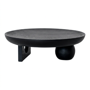 Modern Black <b>Wooden</b> <b>Cake</b> Stand Round Geometric Leg Food Riser Dessert Display Holder for Home & Party Decor - Product Image 1