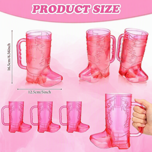 Copa de Vino con Forma de Bota de Vaquero, 600 ml, Plástico Duro Reutilizable, Taza para Beber Directo para Fiestas Temáticas de Vaqueros - Product Image 2