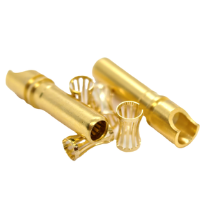 Tıbbi konektör için taç Insert dişi terminali ile 4mm altın kaplama kaynak terminali pirinç pim - Product Image 3