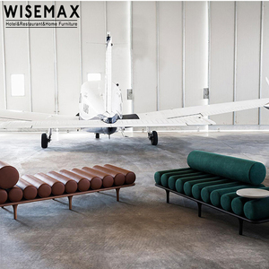 Wisemax đồ nội thất hiện đại sang trọng dài băng ghế dự bị cuối giường Phân phòng khách ghế <span class=keywords><strong>sofa</strong></span> nhung vải kim loại chân lười biếng giải trí băng ghế dự bị - Product Image 2