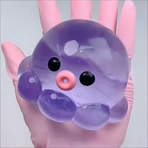 Jouet anti-stress pieuvre à presser en caoutchouc transparent, pour la relaxation des mains, fait main, pour la maternité, les enfants et les adultes - Product Image 2