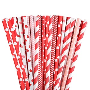 Pink Heart Shaped <b>Paper</b> Straws <b>Biodegradable</b> 25 Pack For Party Valentine's Day - Product Image 5