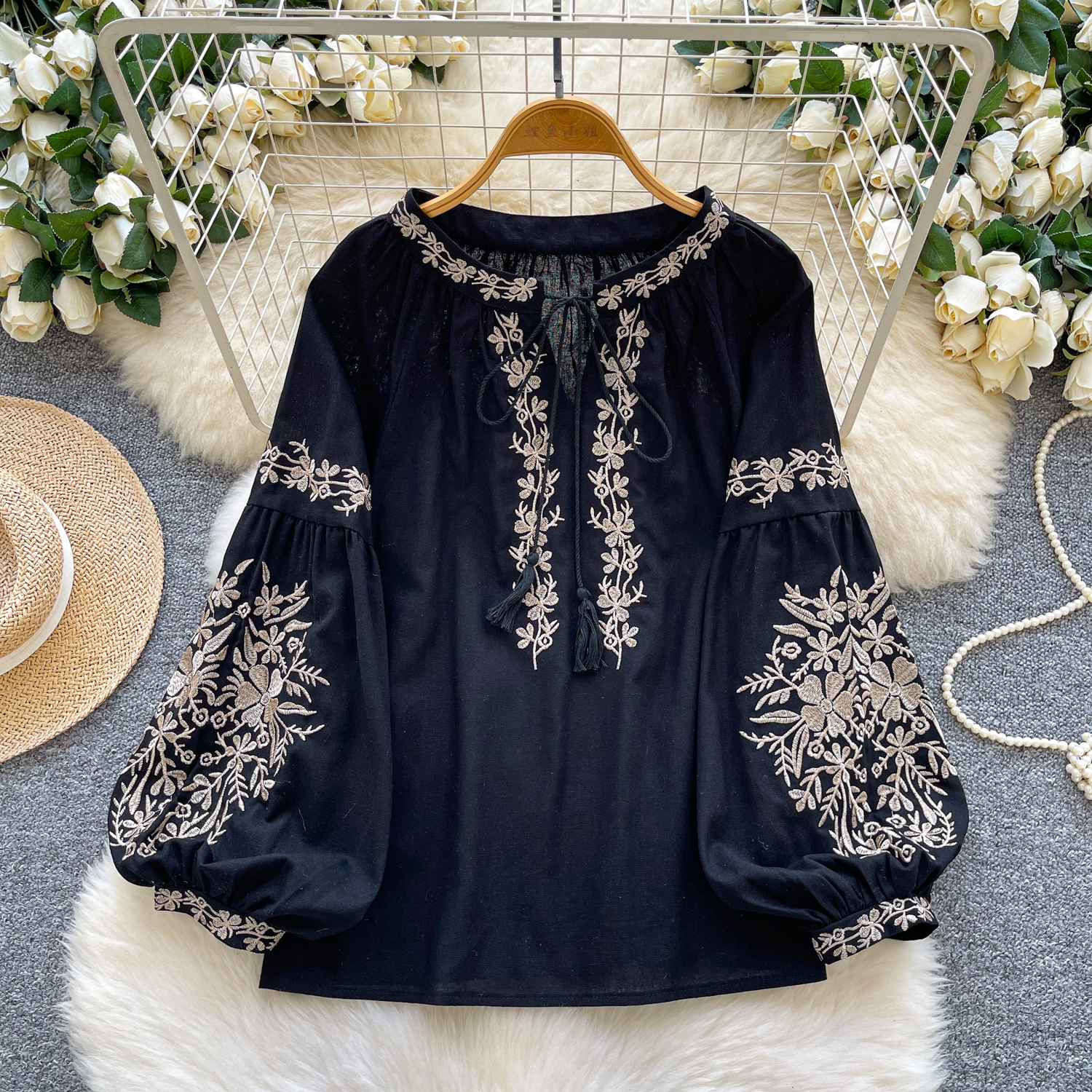 ladies dress blouses PRETTYGARDEN Blouses for Women Dressy Casual Fall Outfits Frill Neck L