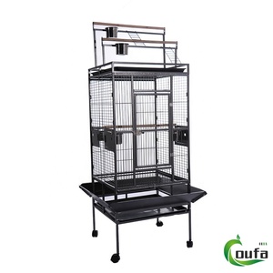Jaula de Metal Resistente para Loros, Jaula Grande de Hierro Forjado con Área de Juego Superior, Ruedas Laterales y Puertas de Cría, Jaula para Loros, Cacatúas y Aves - Product Image 3