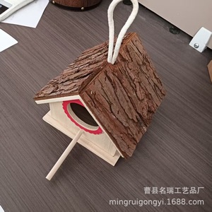 Wooden <b>Bird</b> House 19x16.3x15.8cm Durable Outdoor Hanging Nest For Home Garden Decor - Product Image 2