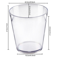 Seau à glace Dicunoy personnalisé Seau à champagne en plastique de 4 litres Bacs à boisson épais et transparents avec poignée Refroidisseur à vin épais B