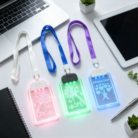 Individuelles Leuchtendes Acryl-LED-Namensschild mit Blinkfunktion für Bar, Konzert, Festival, Arbeit und Geschäft mit Schlüsselband