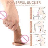 Consolador con Control remoto para mujeres y hombres, Consolador de silicona líquida, supersuave y realista