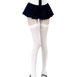 Knee Socks Women 15D Thin Transparent Solid Color Polyester Fiber Velvet JK Style Over The Knee Stockings For Youth - Product Image 5
