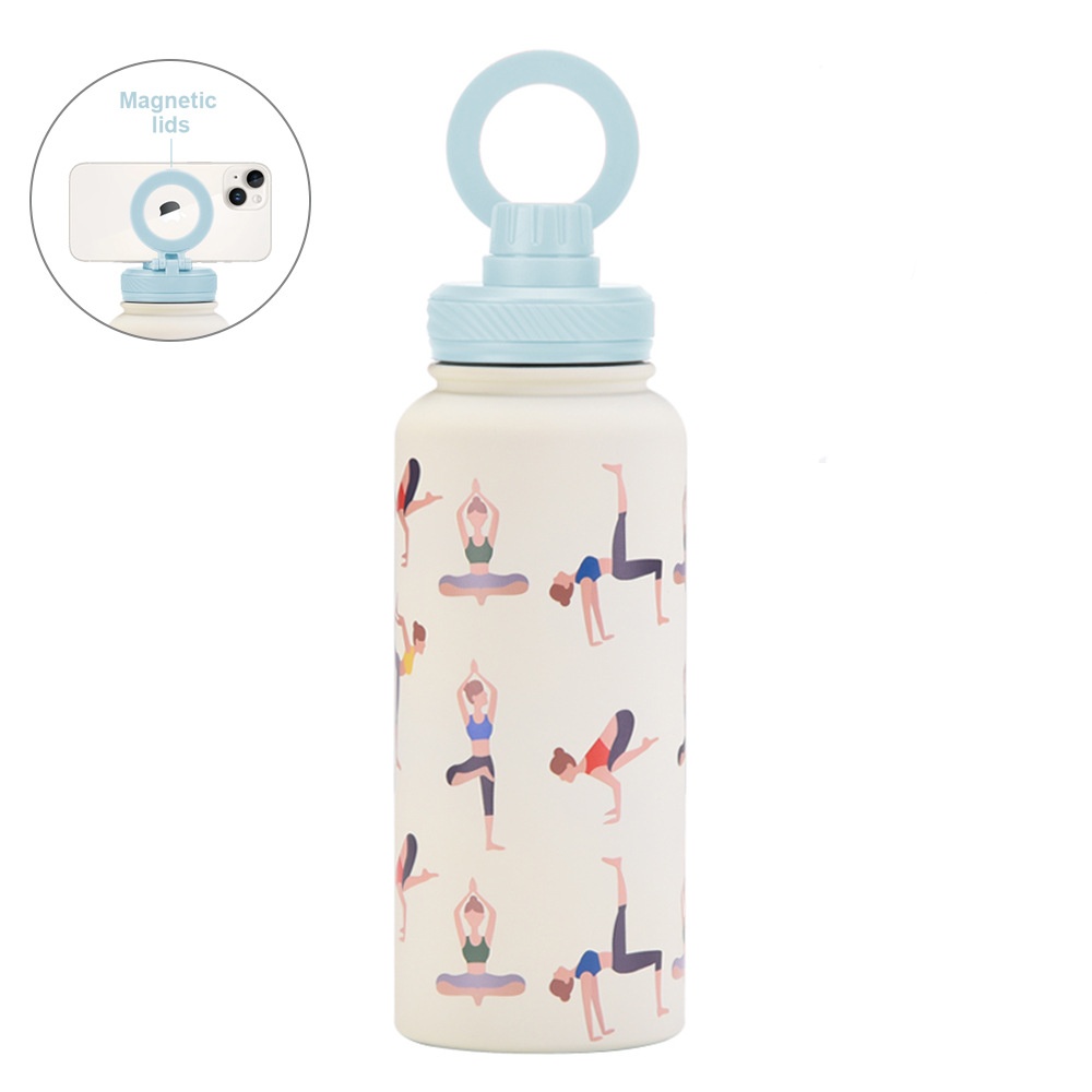 Pot large de la bouche 1000ml-couverture magnétique (yoga)