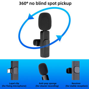 Microphone Lavalier K8 à prix ultra bas pour <span class=keywords><strong>Bluetooth</strong></span> 1 2 Réduction intelligente du bruit cardioïde pour la diffusion en direct en plein air - Product Image 6