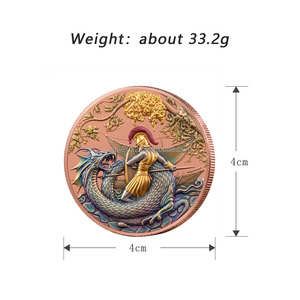 Moneda Conmemorativa de Cobre Fino .999 de 1 OZ, Diseño de Mitología Griega en Relieve 3D, Bañada en Oro, Precio Bajo por Mayoreo - Product Image 5