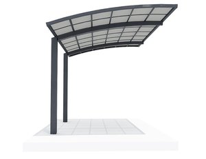 Abri pour <span class=keywords><strong>2</strong></span> <span class=keywords><strong>voitures</strong></span> en aluminium avec abri en PVC Toit en polycarbonate arqué Garage en <span class=keywords><strong>métal</strong></span> étanche pour le stationnement - Product Image 3