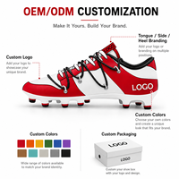Chaussures de football personnalisées OEM ODM pour hommes, tige en PU, semelle TPU FG pour terrain ferme, chaussures d'entraînement d'équipe à marque privée