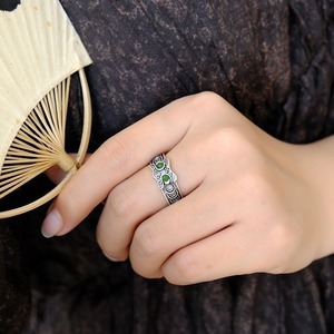 Anillos 드 파레자 중국 토템 복고풍 실버 색상 길조 야수 모방 호탄 옥 사자 반지 남성용 - Product Image 4