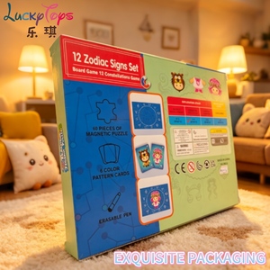 Jeu de <span class=keywords><strong>puzzle</strong></span> magnétique 12 constellations, jouet éducatif pour enfants avec 66 aimants, stylo effaçable et cartes - Product Image 5