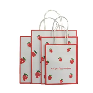 Tùy Chỉnh Boutique Sacs Papier Goody Bao Bì Tái Chế Tạp Hóa Kraft Giấy Túi Quà Tặng