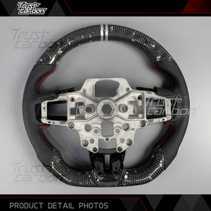 <span class=keywords><strong>Volant</strong></span> personnalisé en fibre de carbone avec design à paillettes argentées pour Ford Mustang S550 5.0L GT 350 500 R Coupé 2015-2023, amélioration de l'intérieur - Product Image 5