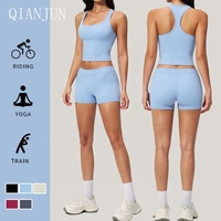 Ensembles de vêtements de sport pour femmes de haute qualité, shorts de cycliste taille haute, tenues de sport pour femmes, vêtements de sport grande taille