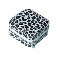 Nouvelle boîte à bijoux portable en matériau composite à imprimé léopard pour accessoires féminins, organisateur sophistiqué pour