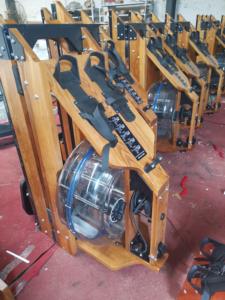 Rameur aquatique commercial pliable en bois avec siège et rameur à air |   Salle de sport à domicile avec moniteur numérique LCD - Product Image 6