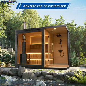 <span class=keywords><strong>Sauna</strong></span> Esterna con Doccia Integrata, Cabina Benessere con Riscaldamento in Legno, Supporto per Preassemblaggio, Vendita Diretta dalla Fabbrica - Product Image 3