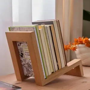 Présentoir de disques vinyles en bois Supports de livres et organisateurs de table en bois faits à la main pour le stockage de disques vinyles - Product Image 1