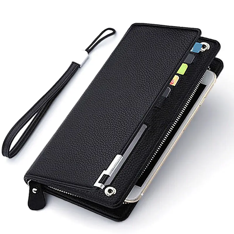 casual wallets leather men and card holder wallet for phone