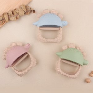 Nouveau bébé Anti-manger Silicone dinosaure <span class=keywords><strong>dent</strong></span> Gel gants pour apaisant anneau de dentition dents tige de meulage mordre la bouche mordant jouet amusant - Product Image 3