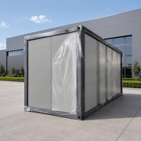 Maison conteneur préfabriquée pliable de 20 pieds, assemblage rapide, extensible, portable, bureau modulaire sur site, hébergement pour travailleurs, camp