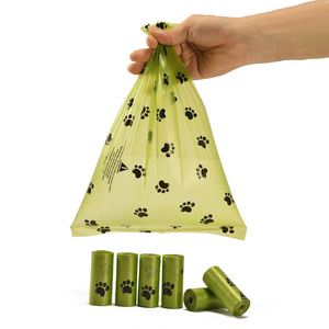 Sacs à déchets pour animaux de compagnie jetables haut de gamme 2026, personnalisables avec logo imprimé, couleur sur mesure, en plastique PLA biodégradable et imperméable, matériau écologique - Product Image 1