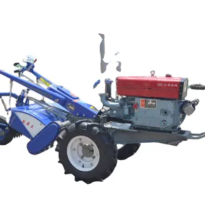 Mesin Pertanian peralatan Diesel Cultivator Motocultor dua roda bensin Power Mini Tiller 12 Hp berjalan traktor