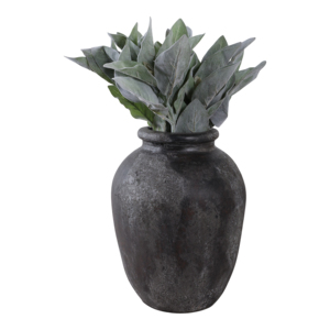 Vaso classico in terracotta testurizzato, profilo arrotondato, finitura macchiettata, per soggiorno e decorazioni per la casa - Product Image 2
