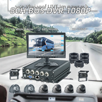 Moniteur VGA pour voiture, DVR local SD, 8 caméras, véhicule lourd, MDVR 8 canaux, grand angle AHD 1080P, GPS intégré, 12-36V pour MDVR lourd/école