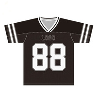 Design personnalisé classique col en V football cropped Jersey imprimé recadrée rétro maille football américain chemises