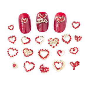 DN NAIL GEM-S พลอยเทียมสีแดงแวววาวคริสตัลหรูหรา3D ตกแต่งเล็บเครื่องประดับทำเล็บมือเครื่องประดับโลหะเสน่ห์งานฝีมือ - Product Image 2