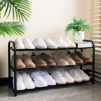 Étagère à chaussures réglable en métal robuste, autoportante et extensible à 3 niveaux pour salon, salle à manger, entrée - Style moderne