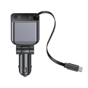 ที่ชาร์จในรถยนต์แบบเร็ว ที่ชาร์จโทรศัพท์มือถือแบบพับเก็บได้ ที่ชาร์จในรถยนต์แบบ USB สำหรับ iPhone และ Android ขนาดเล็ก ที่ชาร์จในรถยนต์แบบชาร์จเร็ว - Product Image 1