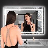 Modern Defogger Bathroom Smart Mirror with Aluminum Lenses Illuminated LED Vanity Backlit Mirror with Touch Sensor