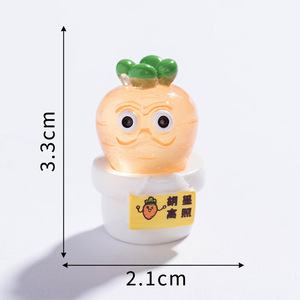 Breloques en résine lumineuses au design populaire, motif légumes de dessin animé, avec jeu de mots amusant, mini figurines de légumes, cabochons pour loisirs créatifs DIY - Product Image 6